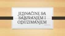 JednaČine sa sabiranjem i oduzimanjem