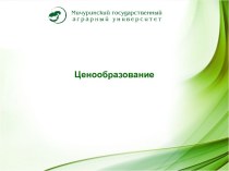 Лекция. Ценообразование на продукцию предприятия.