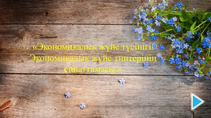 «Экономикалық жүйе түсінігі. Экономикалық жүйе типтерінің сипаттамасы.»