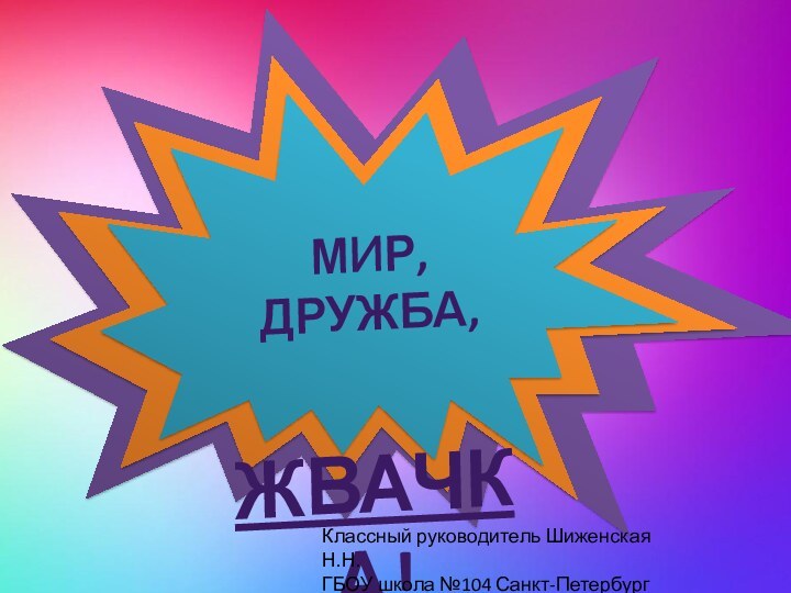 Классный руководитель Шиженская Н.Н.ГБОУ школа №104 Санкт-Петербург