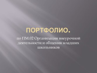 Портфолио.