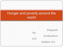 Hunger and poverty around the world