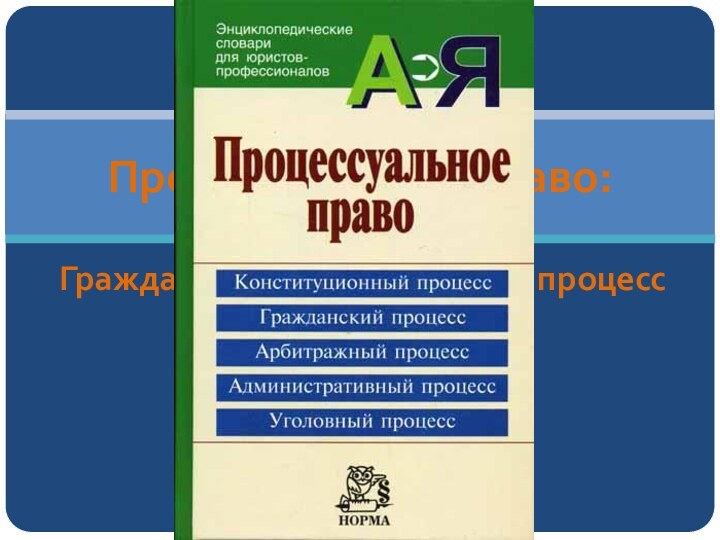 Процессуальное право:Гражданский и арбитражный процесс