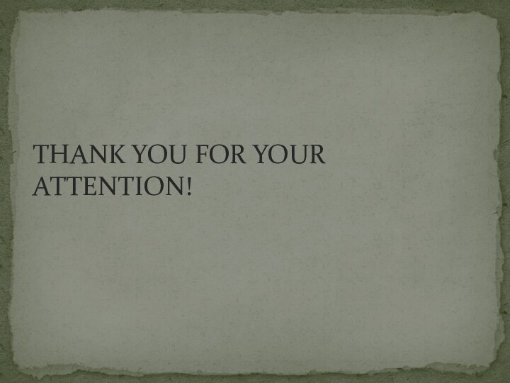 THANK YOU FOR YOUR ATTENTION!