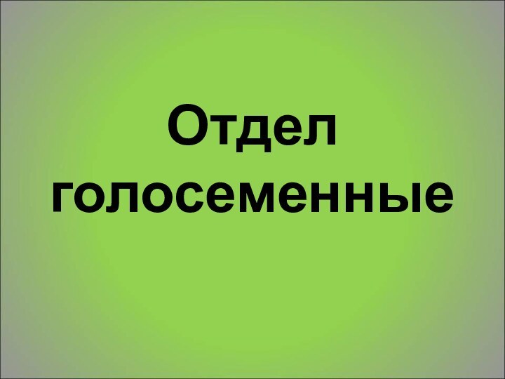 Отдел голосеменные