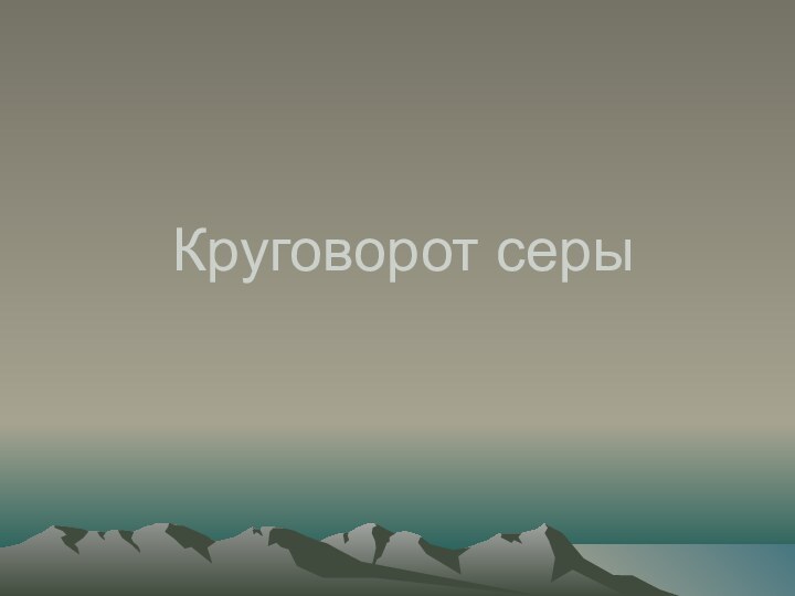 Круговорот серы