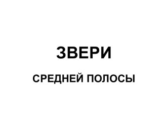 Звери средней полосы Европейской части России