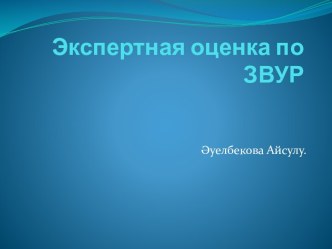 Экспертная оценка по ЗВУР