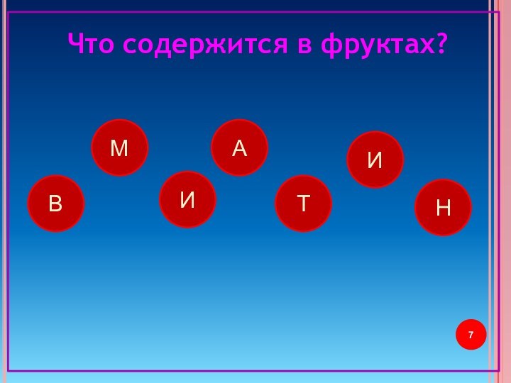 Что содержится в фруктах?МВИАТИН