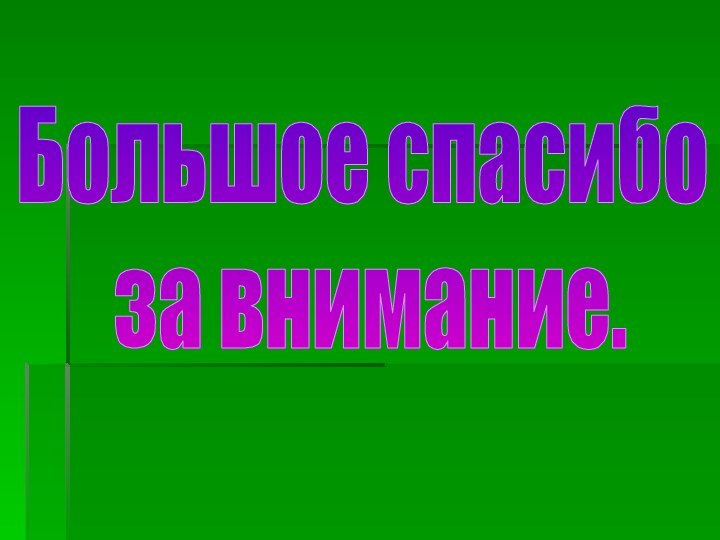 Большое спасибо за внимание.