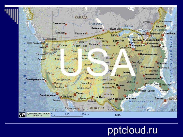 The geographical map of the USAUSA