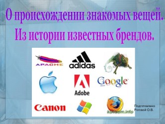 О происхождении знакомых вещей. Из истории известных брендов