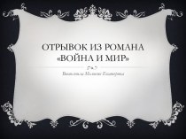 Отрывок из романа Война и мир