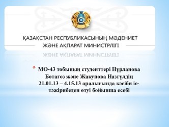 Отчет о профессиональной деятельности