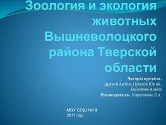 Зоология и экология животных Вышневолоцкого района Тверской области