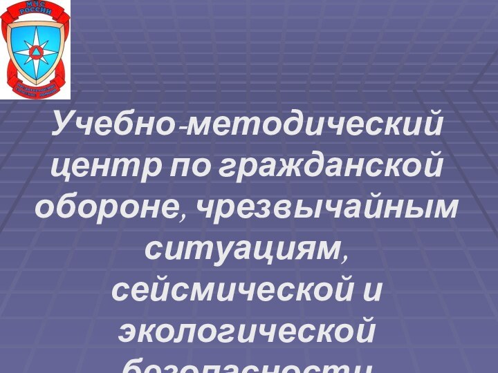 Учебно-методический центр по гражданской обороне, чрезвычайным ситуациям, сейсмической и экологической безопасности