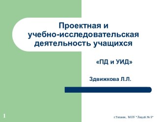 Проектная и учебно-исследовательская деятельность учащихся