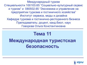 Международная туристическая безопасность