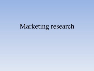 Marketing research