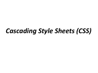 Cascadingstylesheets (css)