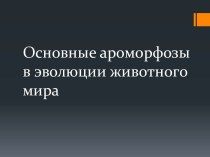 Основные ароморфозы в эволюции животного мира