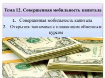 Тема 12. Совершенная мобильность капитала