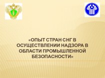 Опыт стран СНГ в осуществлении надзора в области промышленной безопасности