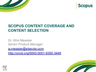 Scopus content coverage and content selection