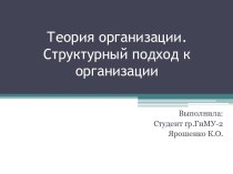 Теория организации. Структурный подход к организации