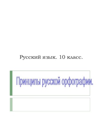 Принципы русской орфографии