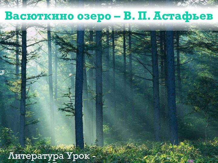 Васюткино озеро – В. П. АстафьевЛитература Урок - 17