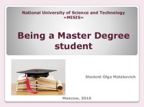 National university of science and technology misisbeing a master degree student
