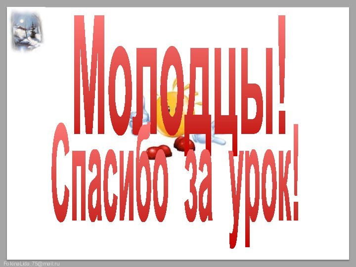 Молодцы!Спасибо за урок!