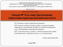 Лекция № 3 на тему: Организация подготовки аудиторской деятельности