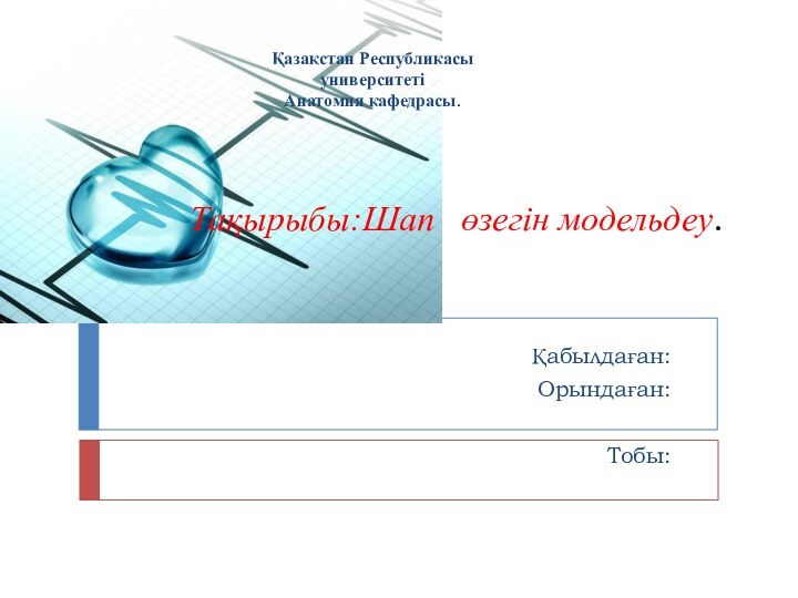 Тақырыбы:Шап  өзегін модельдеу.Қабылдаған:Орындаған:         Тобы:Қазақстан РеспубликасыуниверситетіАнатомия кафедрасы.