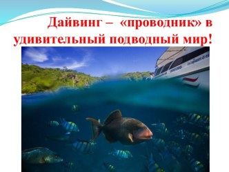 Дайвинг –  проводник в удивительный подводный мир!