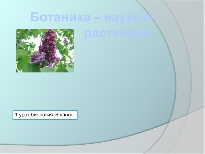 Ботаника – наука о растениях1 урок биология. 6 класс.