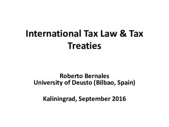 International tax law & tax treaties