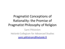 Pragmatistconceptions of rationality: the promise of pragmatistphilosophy of religion