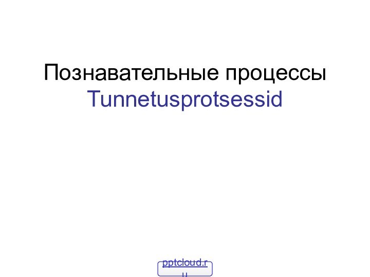 Познавательные процессы Tunnetusprotsessid