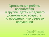 Организация работы воспитателя