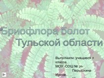 Бриофлора болот Тульской области