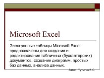Електронная таблица MS Excel