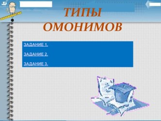 Типы омонимов