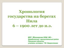 Хронология государства на берегах Нила 6 – 1900 лет до н.э