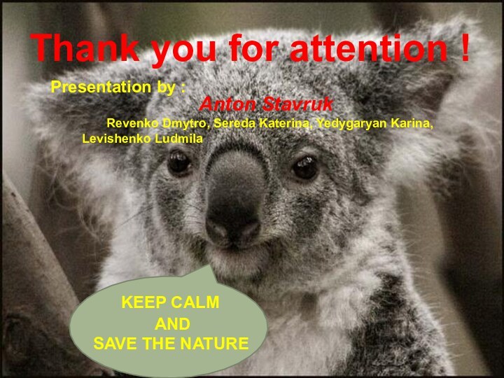 Thank you for attention !Presentation by :