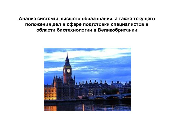 Анализ системы высшего образования, а также текущего положения дел в сфере подготовки