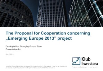 The proposal for cooperationconcerning „emerging europe 2013” project