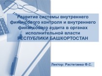 Система внутреннего финансового контроля и внутреннего финансового аудита