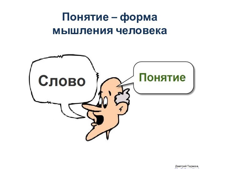 Понятие – форма  мышления человека Дмитрий Тарасов, http://videouroki.net